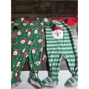Carters Just One You Sz 12 Mths Baby Christmas Holiday Pajamas Santa Zipper (2)